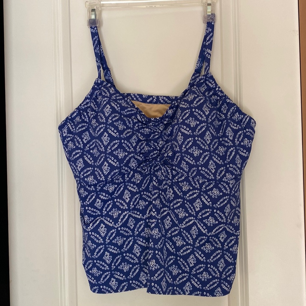 Woman’s Land’s End, swim Tankini, blue & white, size 20W DD